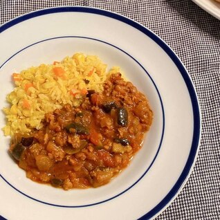 大豆ミートと茄子のキーマカレー